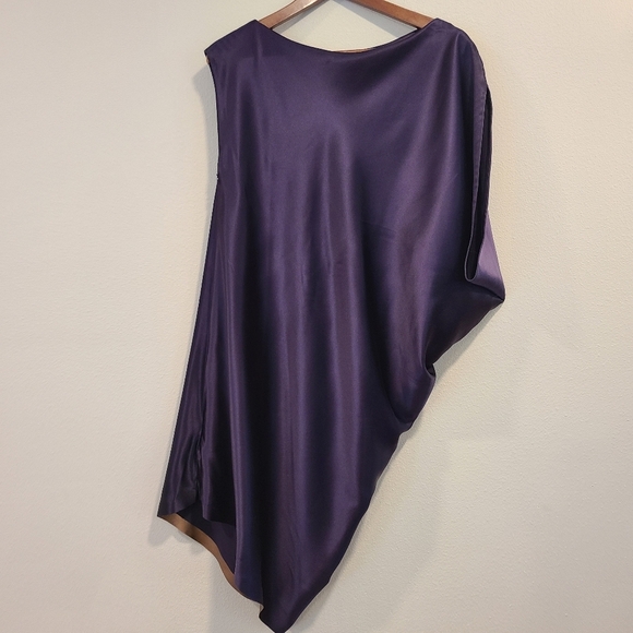 Ports 1961 Asymmetrical Iris Purple Silk Dress - Picture 1 of 5